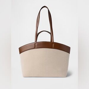 Sold Out NWT East West Canvas Tote Bag in Brown & Tan